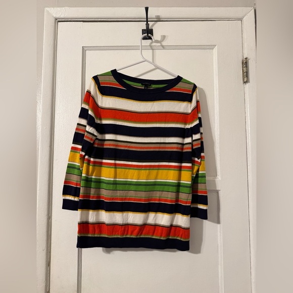 Women Talbots Sweater Stripped top Sz large - Picture 3 of 5